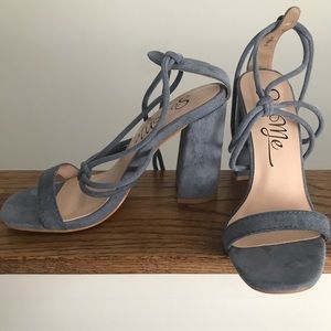 Blue suede heels/sandals